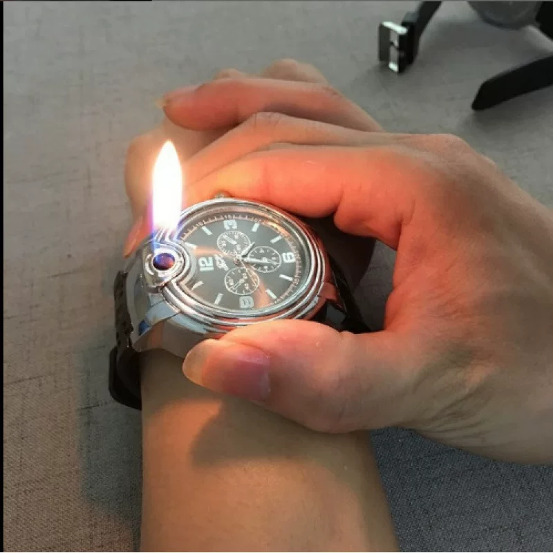 Watch Lighter Rechargeable Windproof Cigarette Lighter Watch | ঘড়ি ও লাইটার একসাথে
