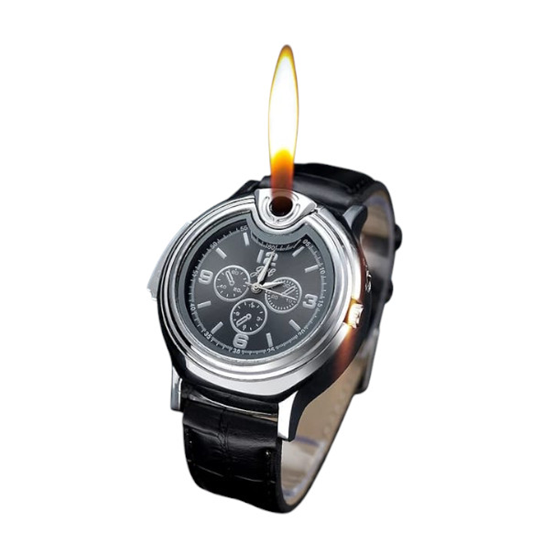Watch Lighter Rechargeable Windproof Cigarette Lighter Watch | ঘড়ি ও লাইটার একসাথে
