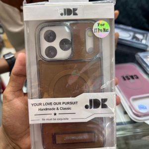 JDK Jinduha iPhone 17 Pro Max Brown Handmade Leather MagSafe Kickstand Case Bangladesh